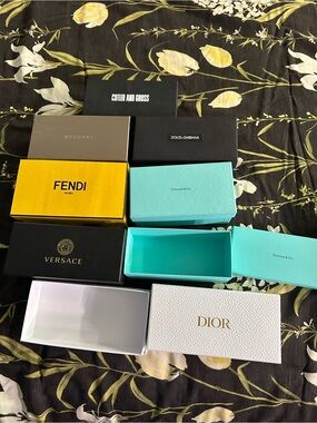 Assorted Designer Jewelry & Accessory Boxes - Fendi, Tiffany & Dior Visible